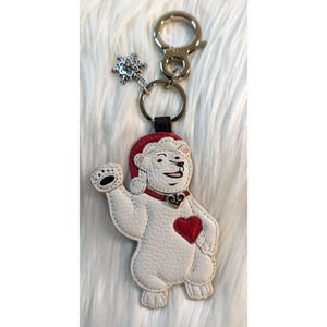 Brighton Let's Hang Out Polar Bear Alcazar Heart Handbag Charm key fob NWT $50